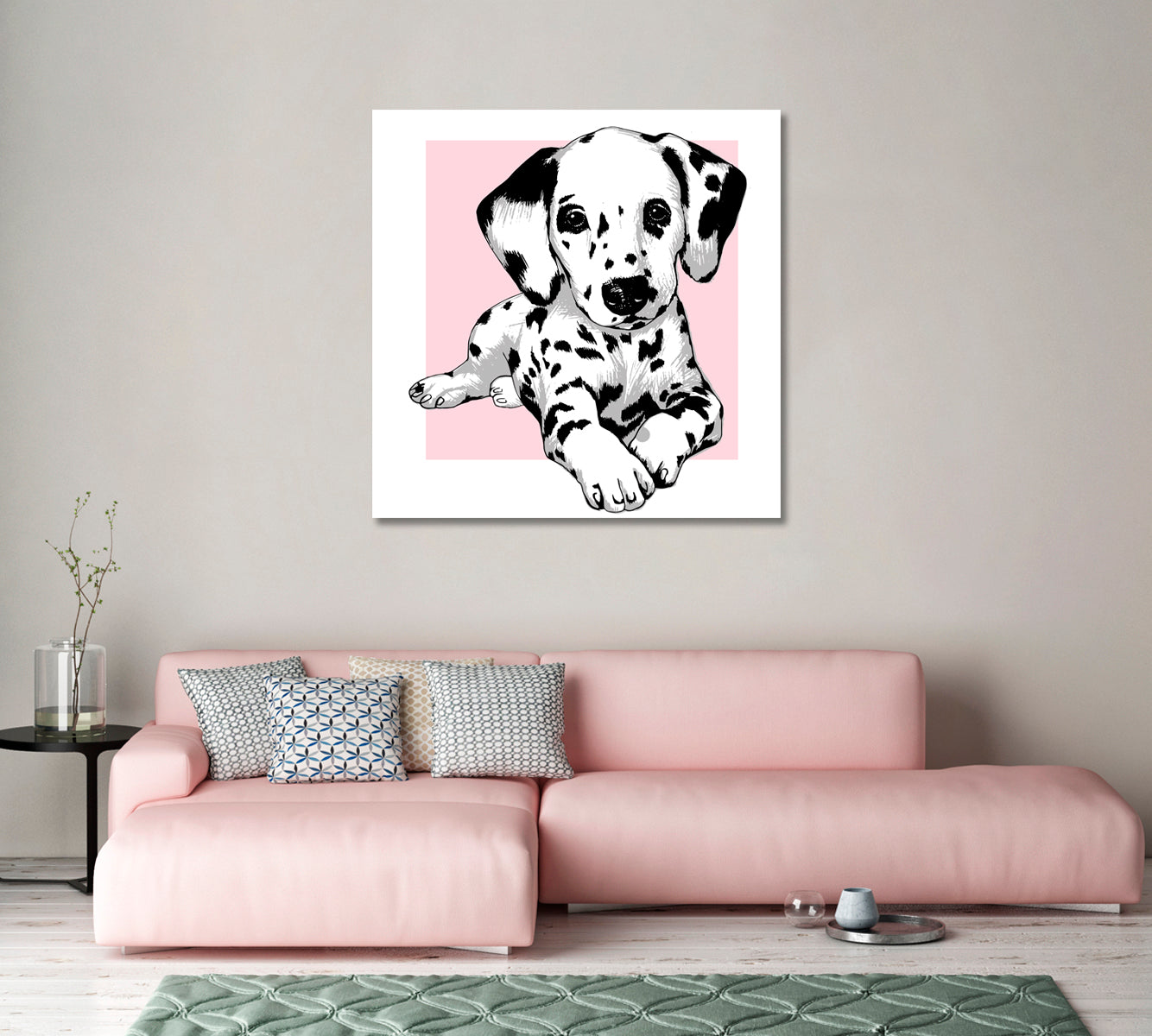 Cute Dalmatian Puppy Canvas Print-Canvas Print-CetArt-1 panel-12x12 inches-CetArt