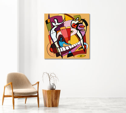 Abstract Jazz Music Canvas Print-Canvas Print-CetArt-1 panel-12x12 inches-CetArt