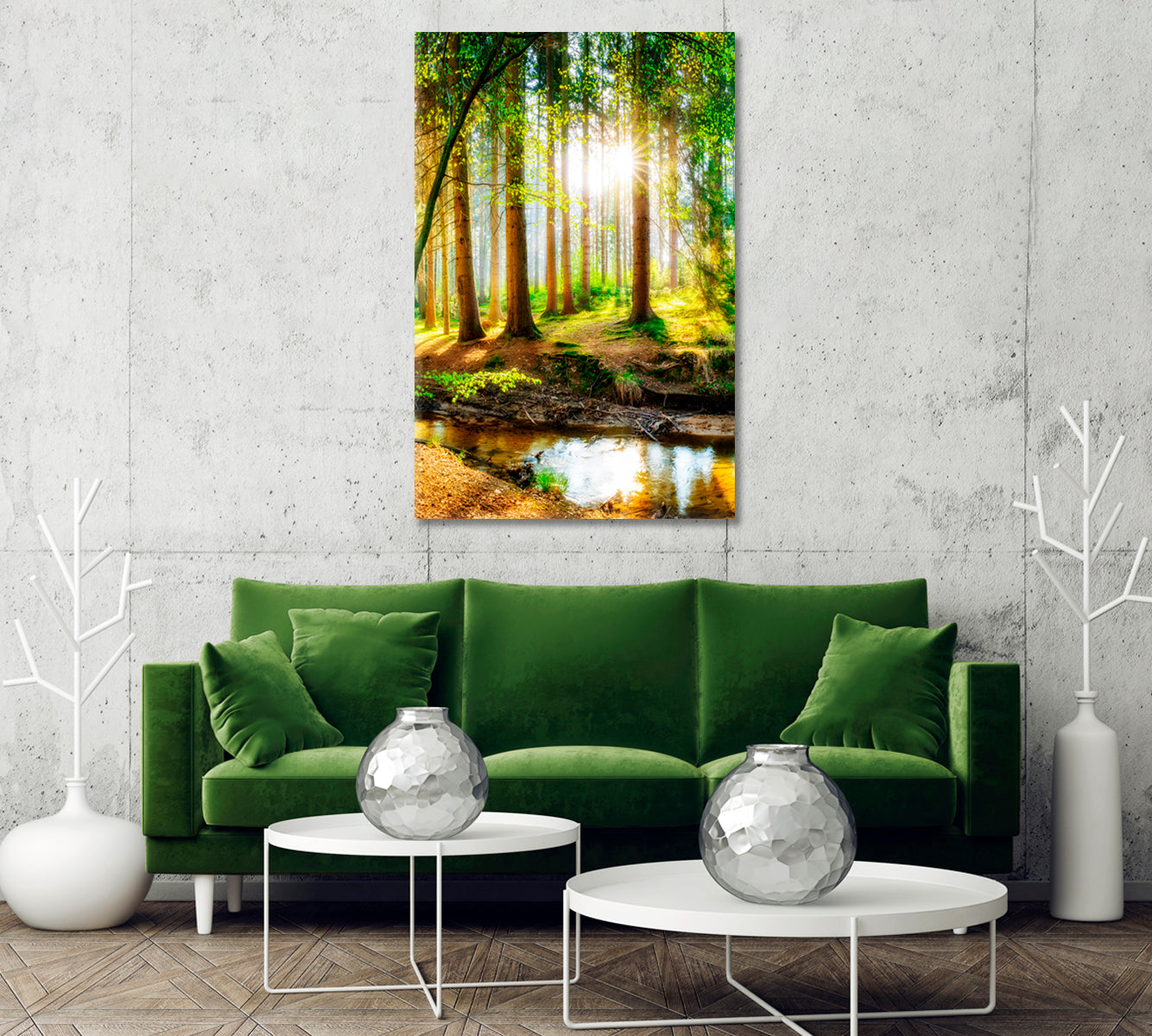 Spring Forest with Sunbeams Canvas Print-Canvas Print-CetArt-1 panel-16x24 inches-CetArt