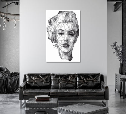 Abstract Geometric Monroe Portrait Canvas Print-Canvas Print-CetArt-1 panel-16x24 inches-CetArt