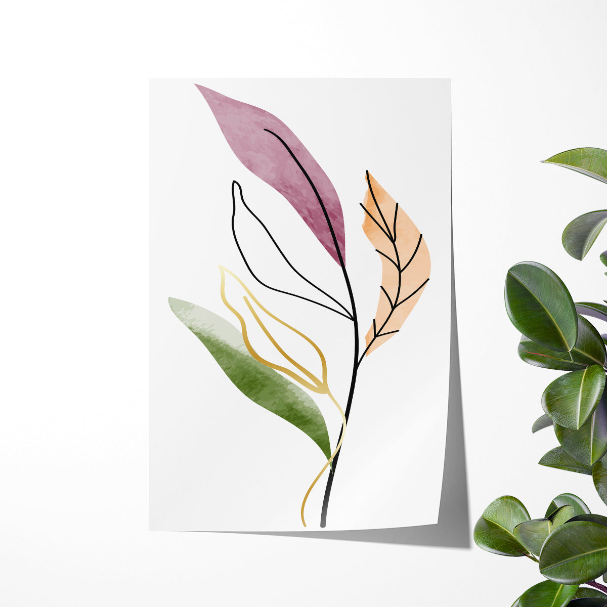 Line Art Minimalist Leaves Decorations For Home Poster-Vertical Posters NOT FRAMED-CetArt-8″x10″ inches-CetArt