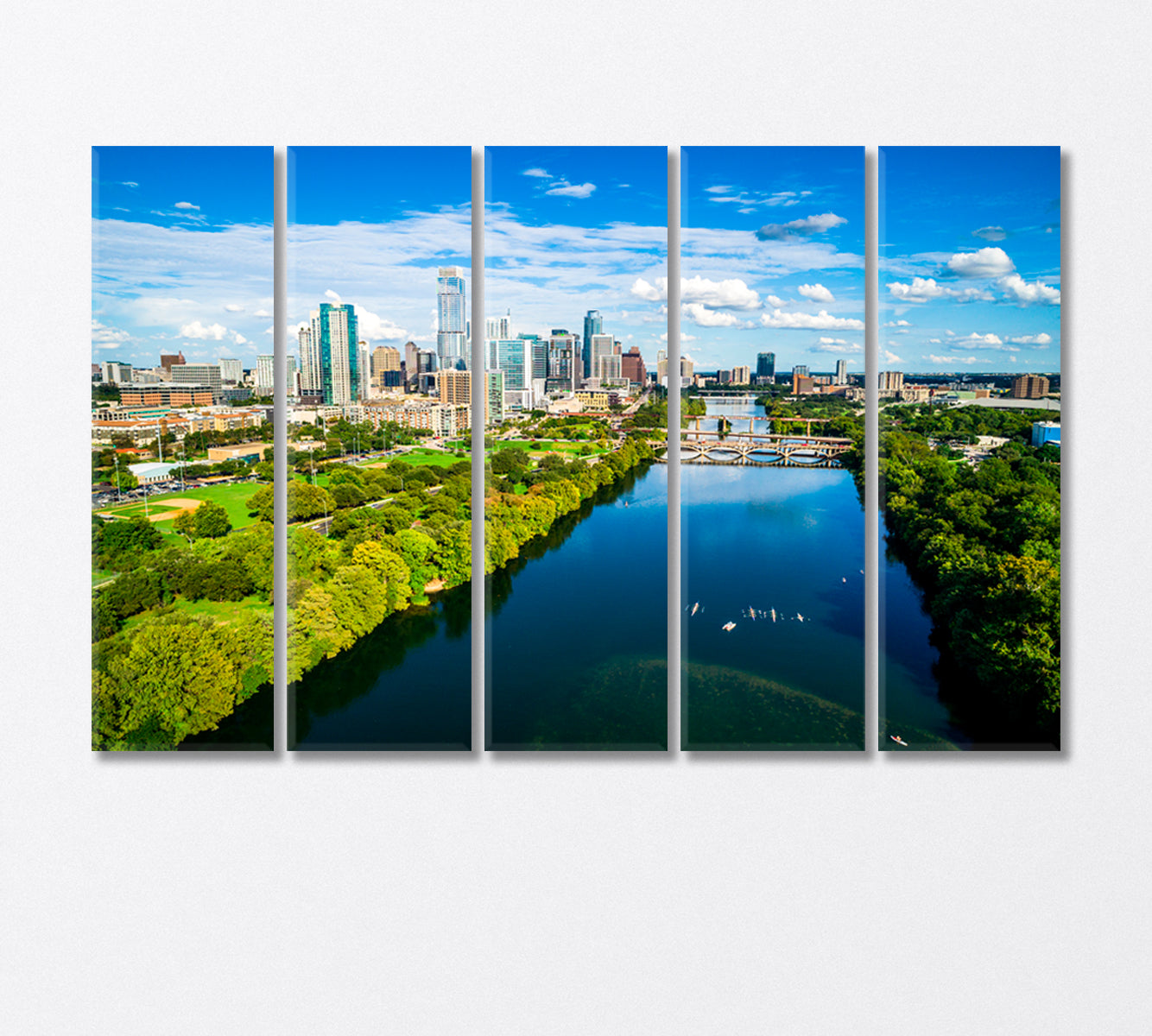 Austin City and Lake Colorado Canvas Print-Canvas Print-CetArt-5 Panels-36x24 inches-CetArt