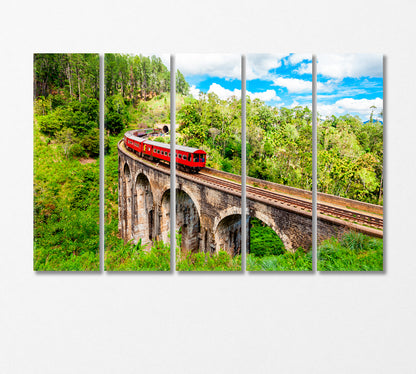 Railway Bridge of Nine Arches Sri Lanka Canvas Print-Canvas Print-CetArt-5 Panels-36x24 inches-CetArt