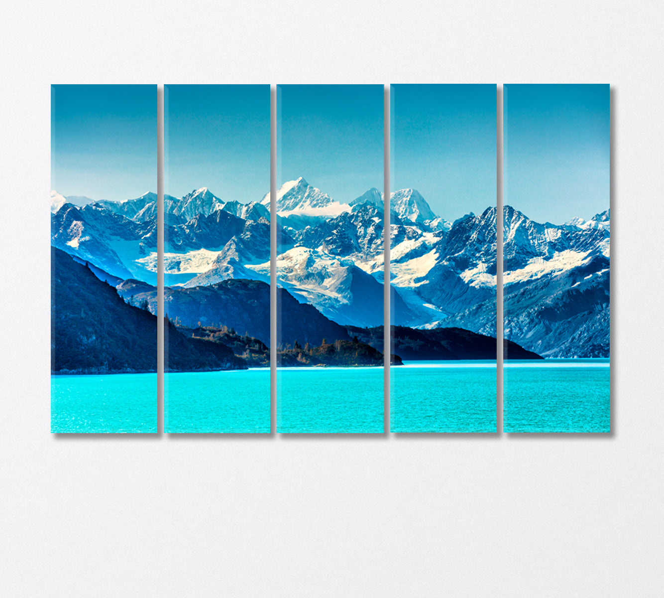 Snowy Alaska Mountains Canvas Print-Canvas Print-CetArt-5 Panels-36x24 inches-CetArt