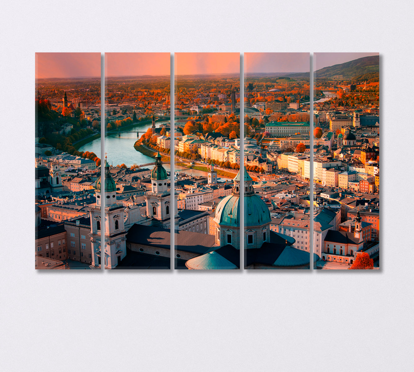 Salzburg Сity Austria Canvas Print-Canvas Print-CetArt-5 Panels-36x24 inches-CetArt