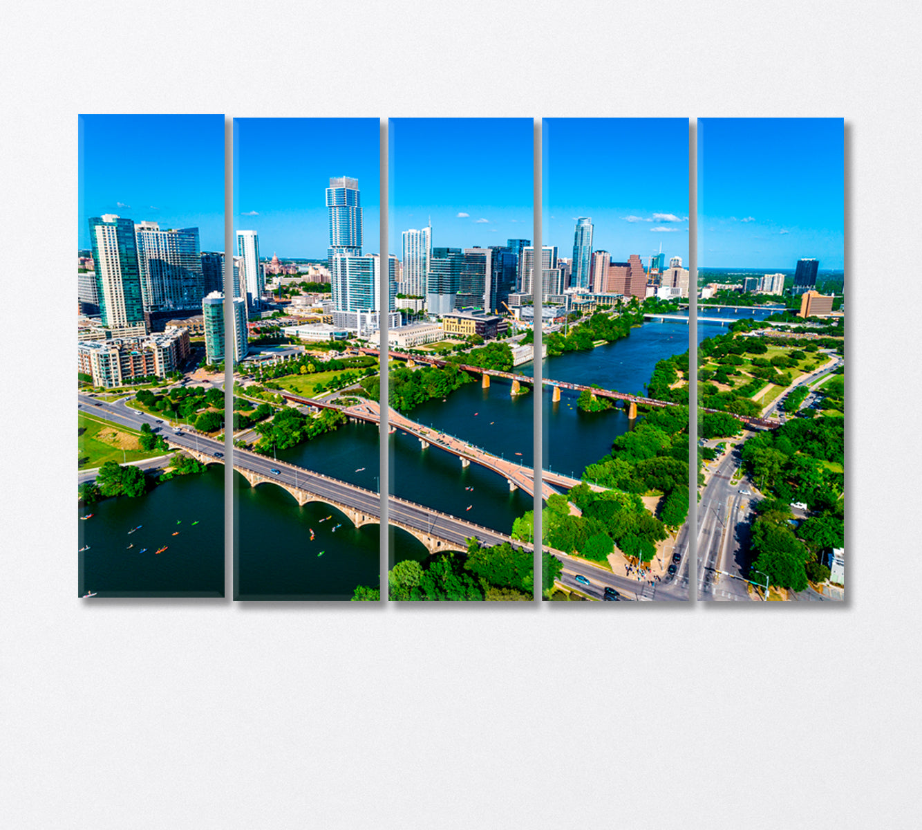 Austin Cityscape United States Canvas Print-Canvas Print-CetArt-5 Panels-36x24 inches-CetArt