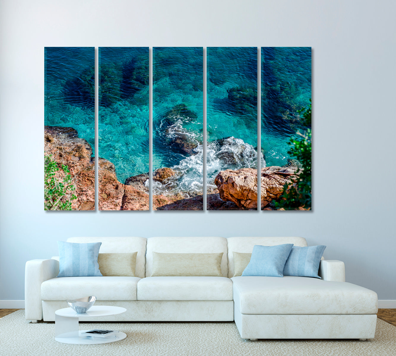 Athens Azure Sea Greece Canvas Print-Canvas Print-CetArt-1 Panel-24x16 inches-CetArt