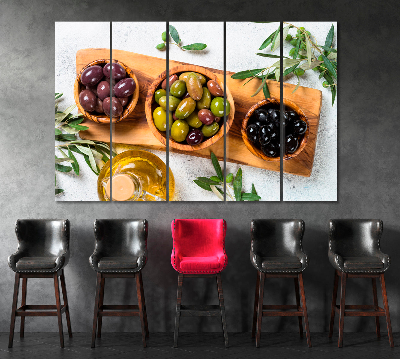 Black And Green Olives Canvas Print-Canvas Print-CetArt-1 Panel-24x16 inches-CetArt