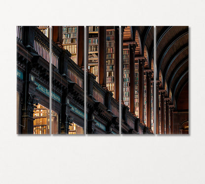 Trinity College Library Dublin Ireland Canvas Print-Canvas Print-CetArt-5 Panels-36x24 inches-CetArt