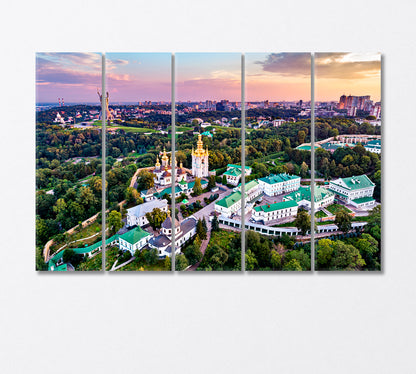 Kiev Pechersk Lavra and the Motherland Monument Kiev Ukraine Canvas Print-Canvas Print-CetArt-5 Panels-36x24 inches-CetArt