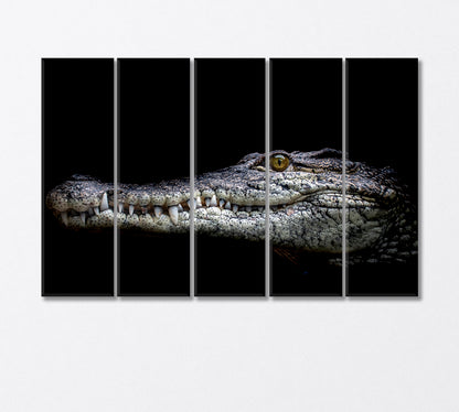 Muzzle Formidable Nile Crocodile Close Canvas Print-Canvas Print-CetArt-5 Panels-36x24 inches-CetArt