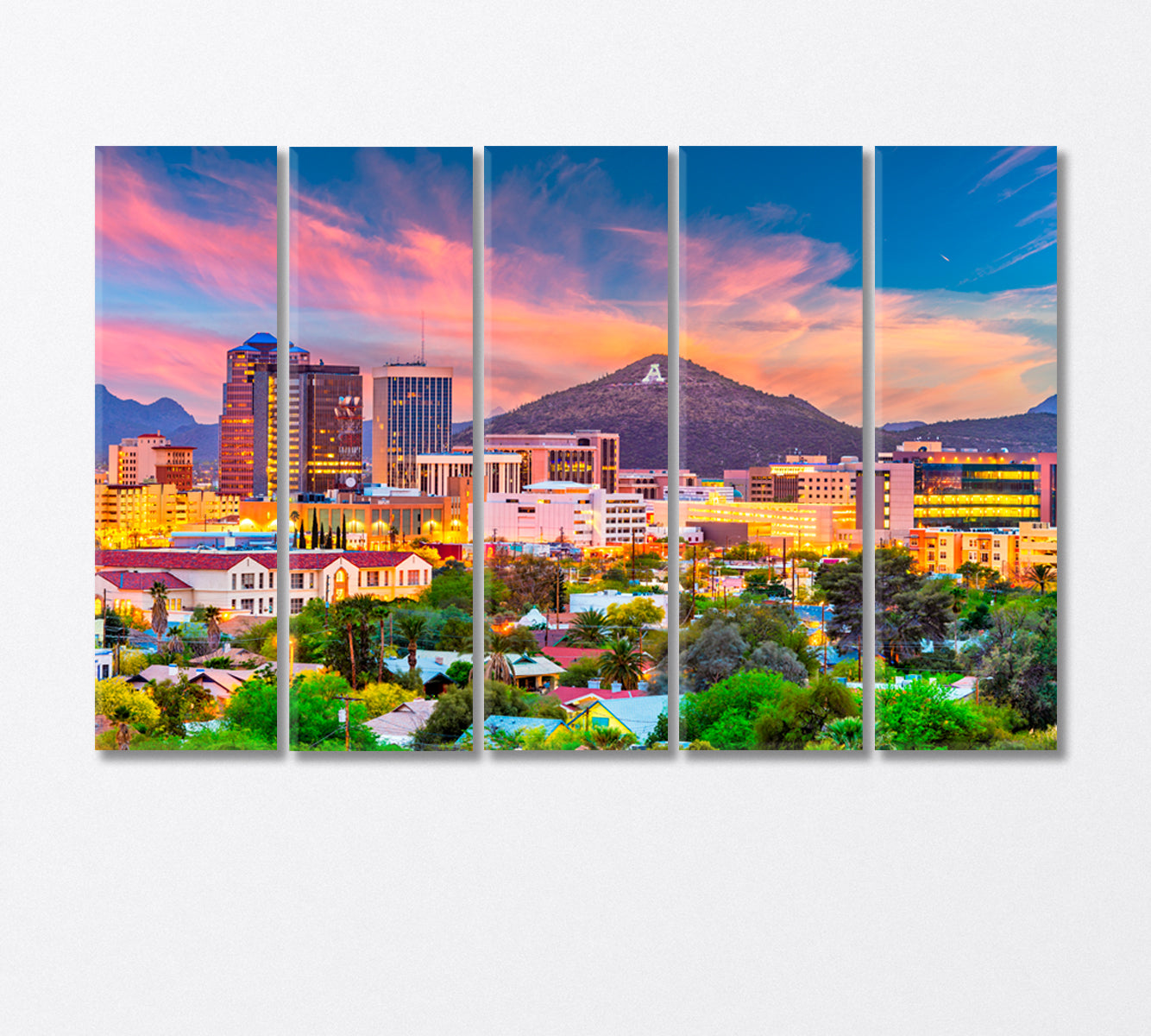 Tucson City USA Canvas Print-Canvas Print-CetArt-5 Panels-36x24 inches-CetArt