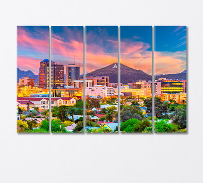 Tucson City USA Canvas Print-Canvas Print-CetArt-5 Panels-36x24 inches-CetArt