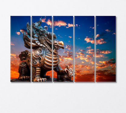 Traditional Chinese Dragon Statue Canvas Print-Canvas Print-CetArt-5 Panels-36x24 inches-CetArt