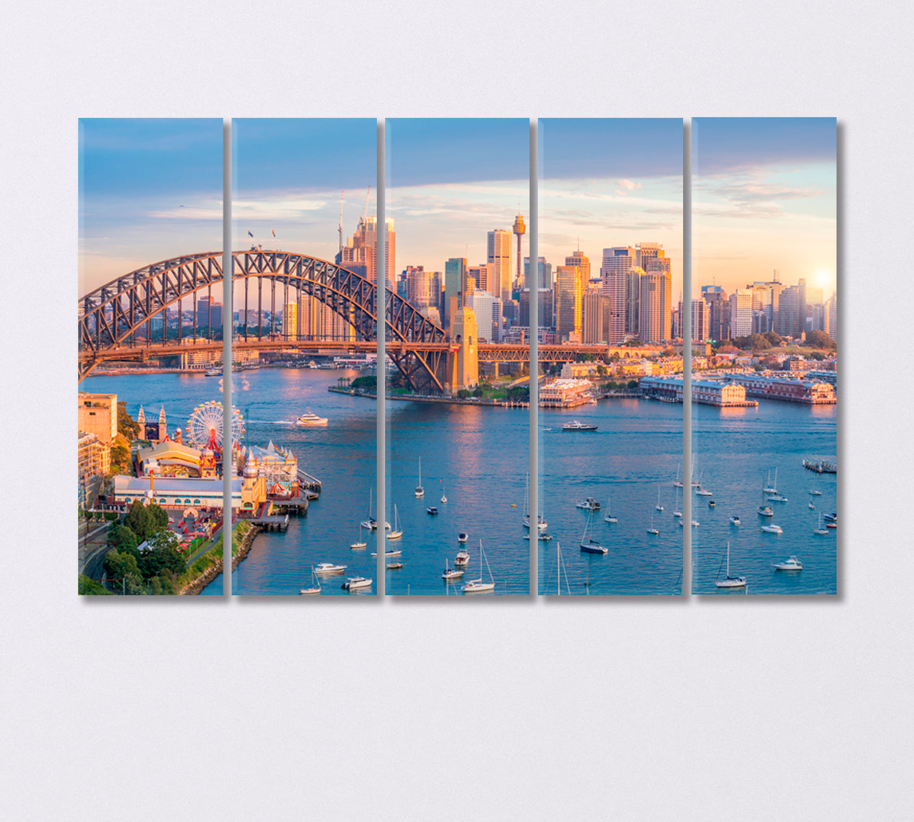 Sydney City Center Australia Canvas Print-Canvas Print-CetArt-5 Panels-36x24 inches-CetArt