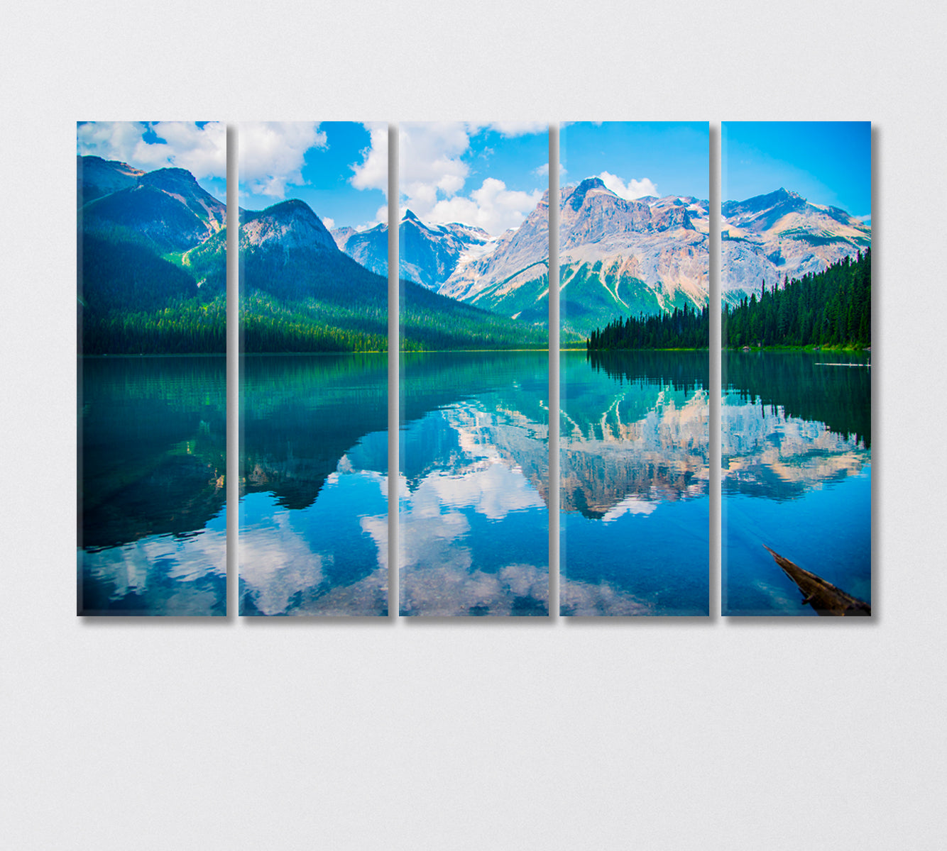 Snow Capped Mountains Banff National Park Canada Canvas Print-Canvas Print-CetArt-5 Panels-36x24 inches-CetArt