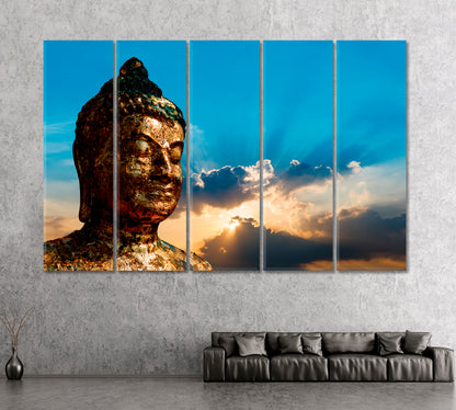 Asia Gold Buddha Canvas Print-Canvas Print-CetArt-1 Panel-24x16 inches-CetArt