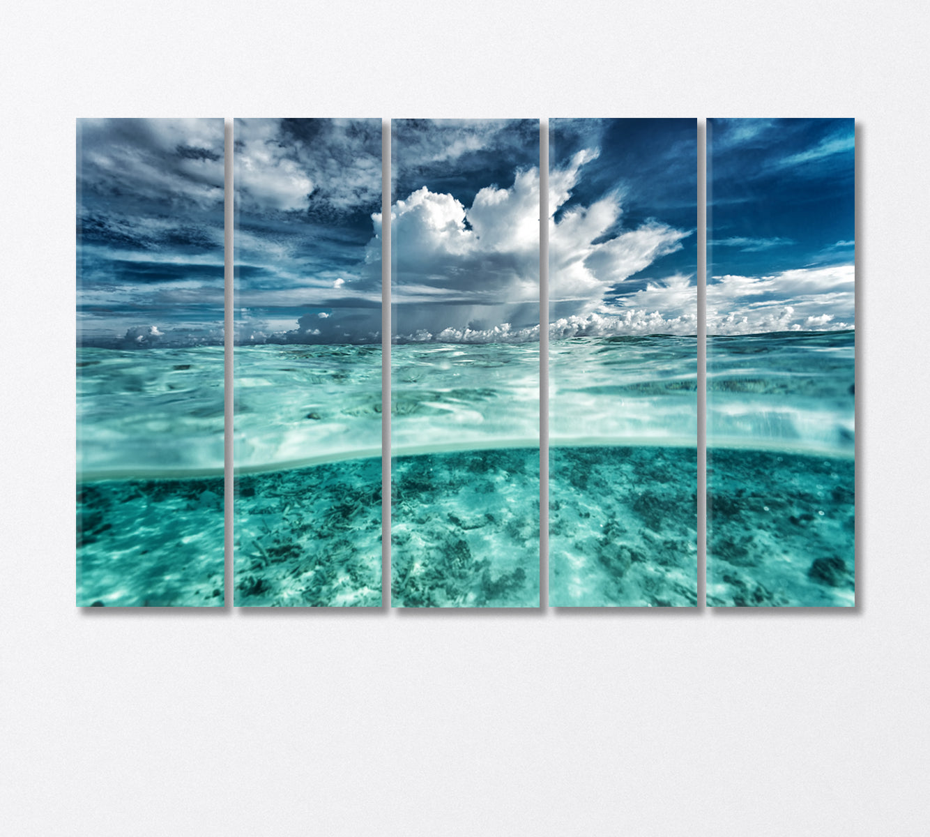 Seascape Coral Gardens under Clear Water Canvas Print-Canvas Print-CetArt-5 Panels-36x24 inches-CetArt