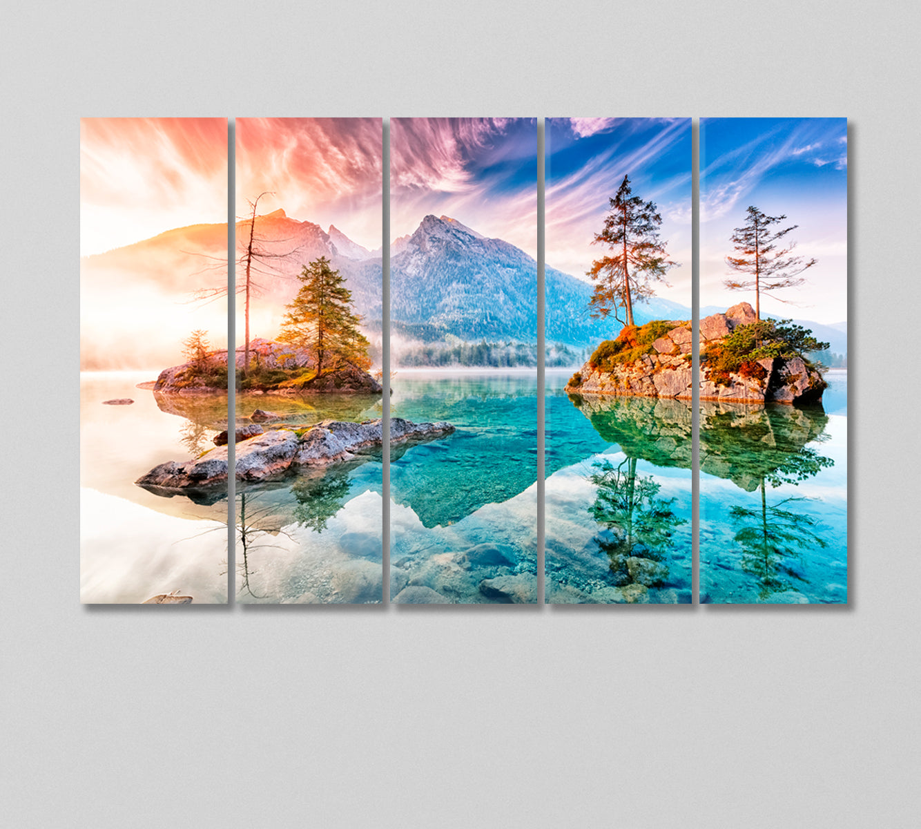 Hintersee Lake in Berchtesgaden National Park Germany Canvas Print-Canvas Print-CetArt-5 Panels-36x24 inches-CetArt