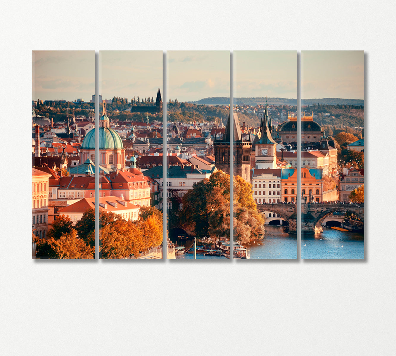 Historical Buildings of Prague Czech Republic Canvas Print-Canvas Print-CetArt-5 Panels-36x24 inches-CetArt