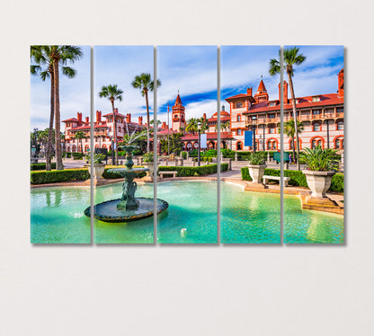 Saint Augustine City Florida United States Canvas Print-Canvas Print-CetArt-5 Panels-36x24 inches-CetArt