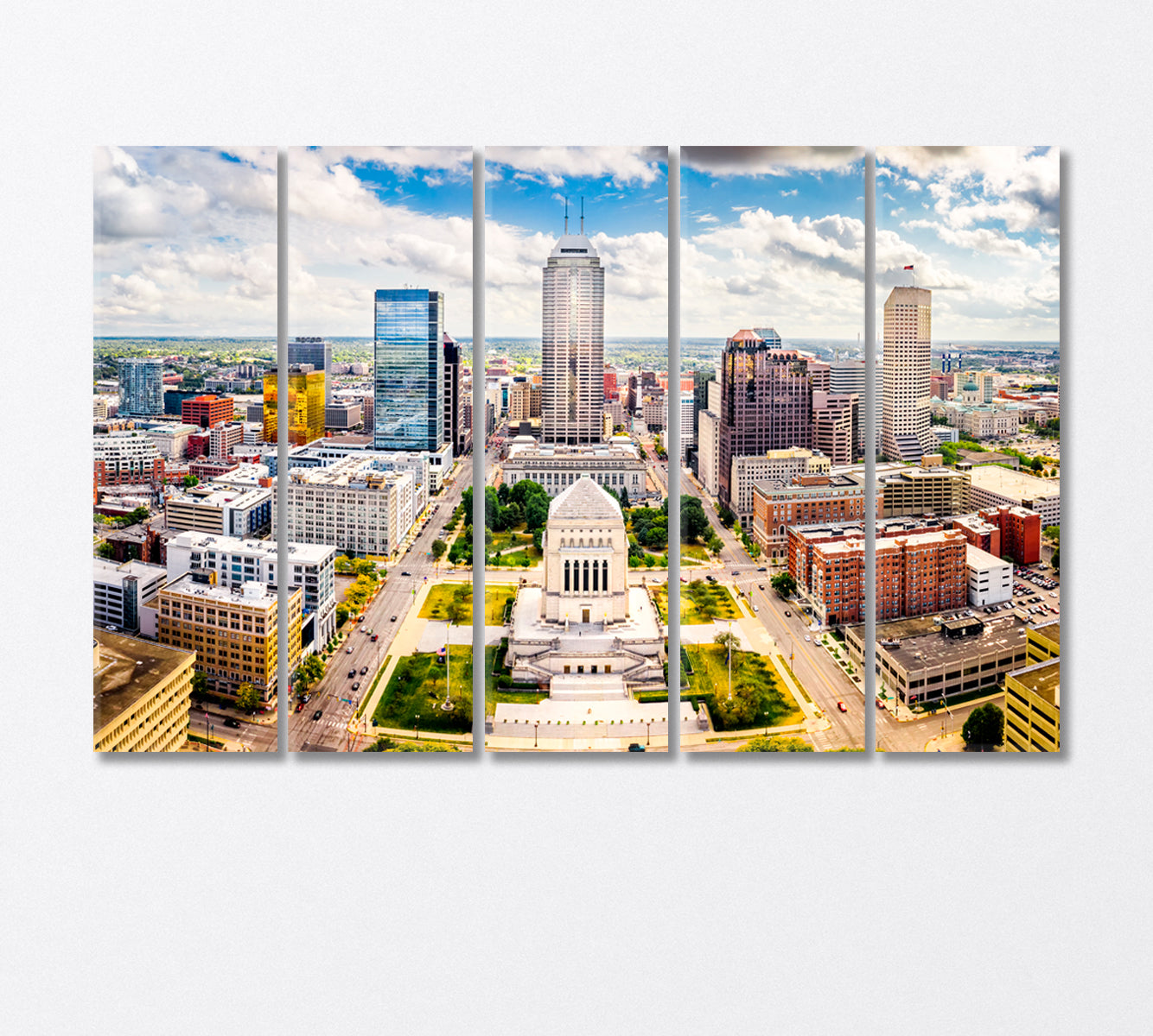 World War Memorial Indianapolis USA Canvas Print-Canvas Print-CetArt-5 Panels-36x24 inches-CetArt