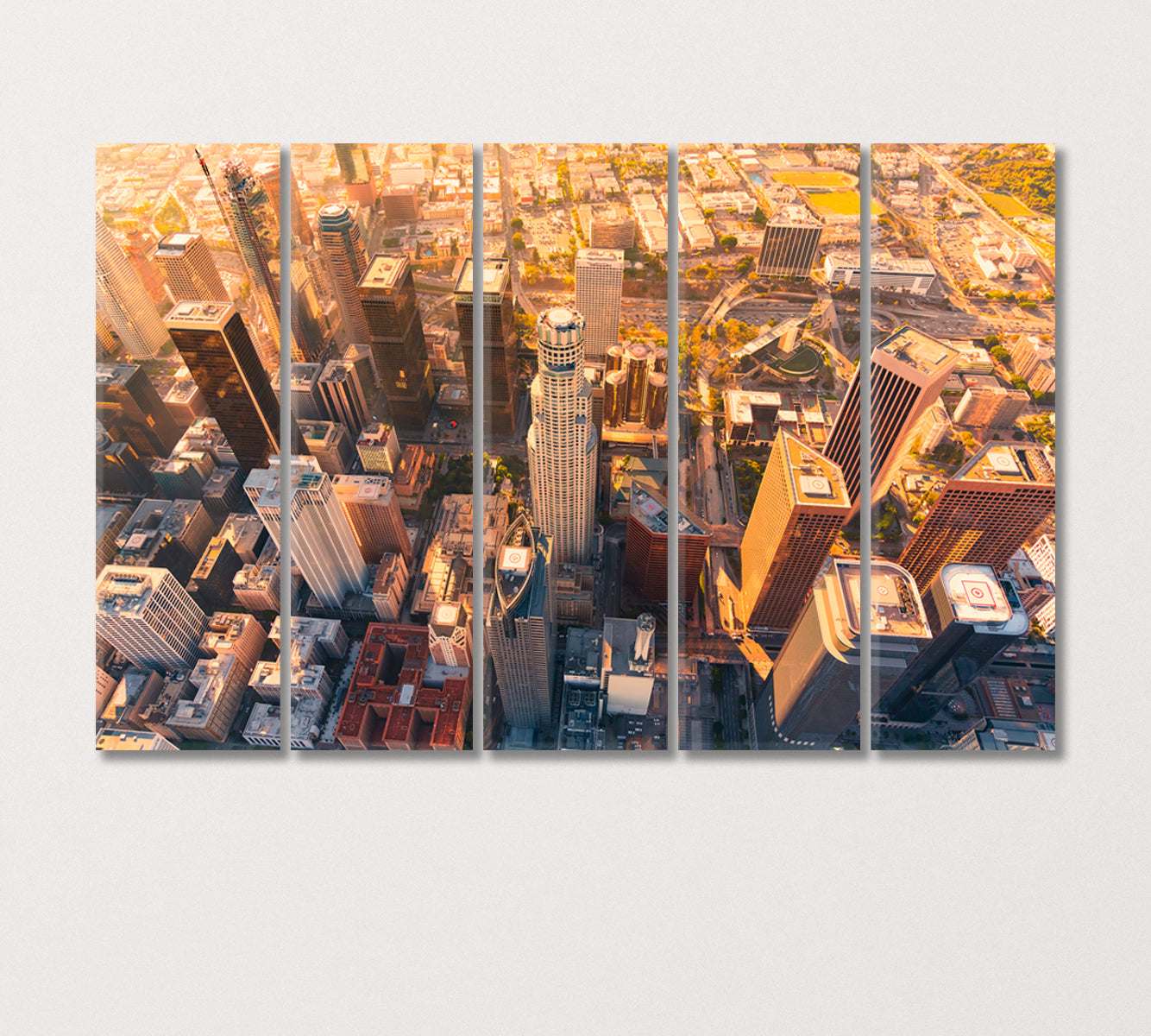 Downtown Los Angeles at Sunset Canvas Print-Canvas Print-CetArt-5 Panels-36x24 inches-CetArt