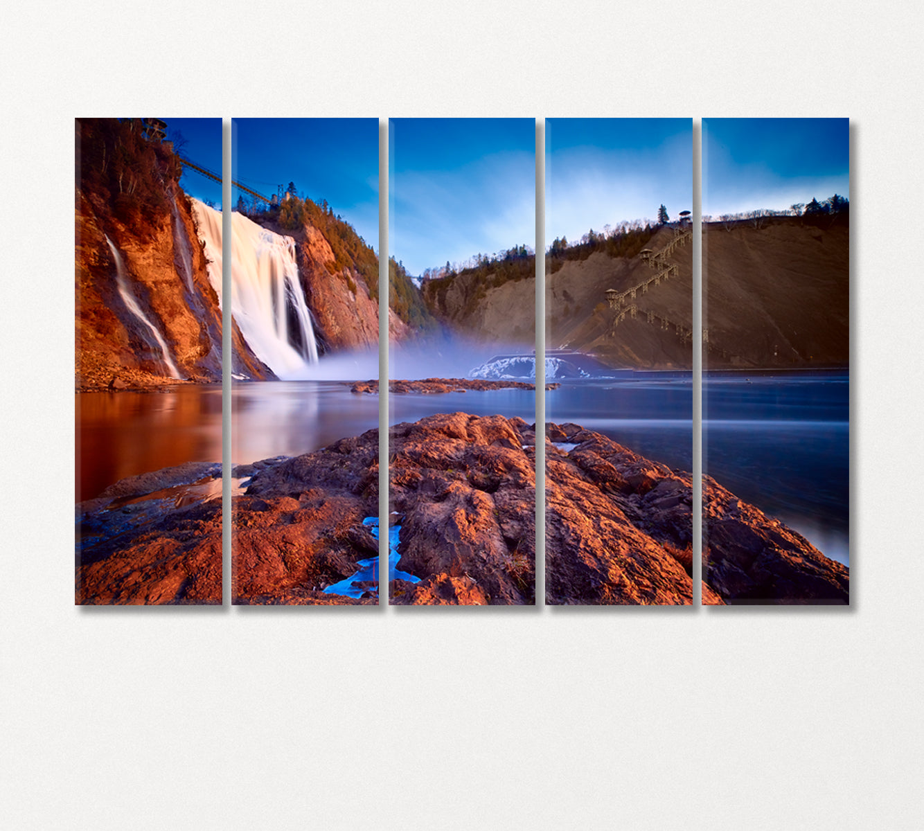 Montmorency Falls Canada Canvas Print-Canvas Print-CetArt-5 Panels-36x24 inches-CetArt