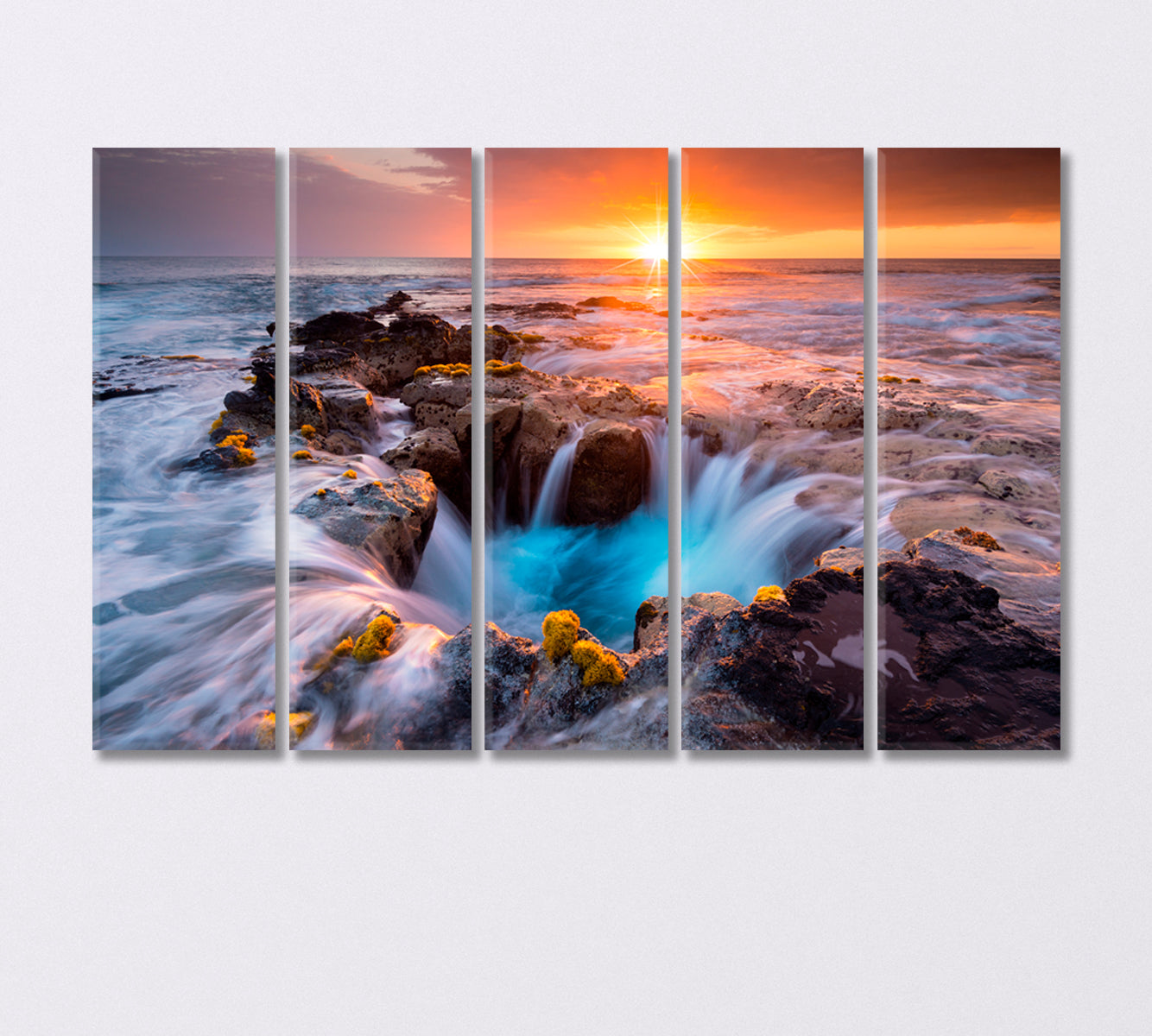 Pools of Paradise During Sunset at Coast Hawaii Canvas Print-Canvas Print-CetArt-5 Panels-36x24 inches-CetArt