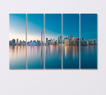 Toronto City Skyline Canada Canvas Print-Canvas Print-CetArt-5 Panels-36x24 inches-CetArt