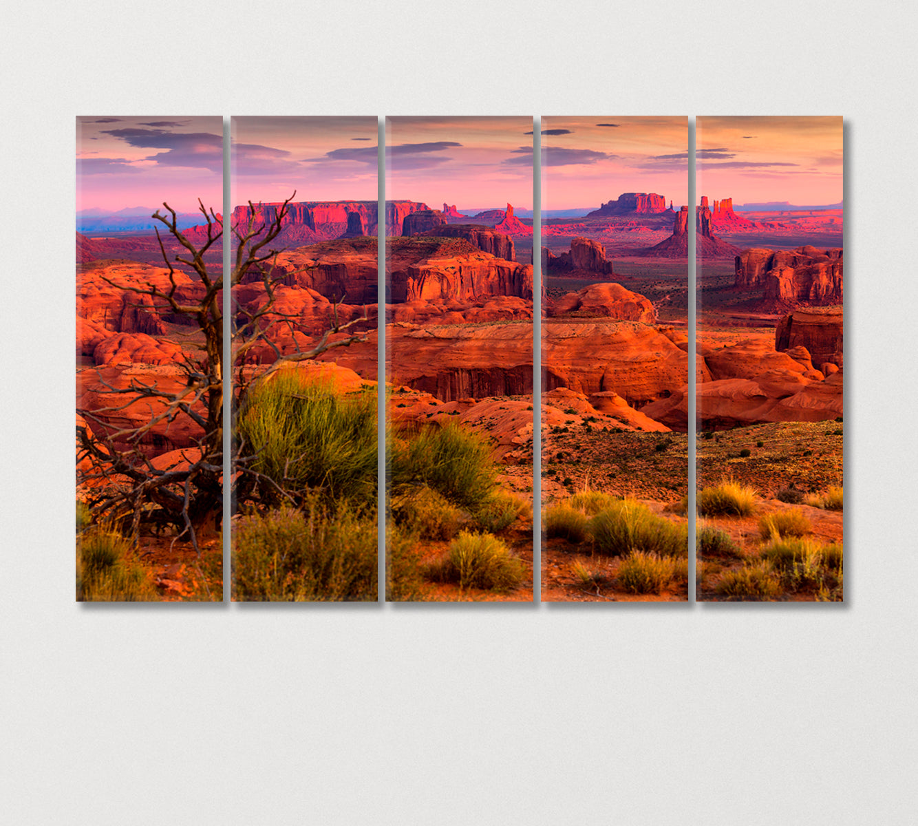 Sunrise in Hunts Mesa Arizona USA Canvas Print-Canvas Print-CetArt-5 Panels-36x24 inches-CetArt