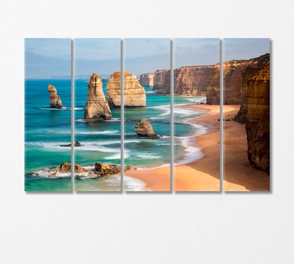 Rocks Twelve Apostles Australia Canvas Print-Canvas Print-CetArt-5 Panels-36x24 inches-CetArt