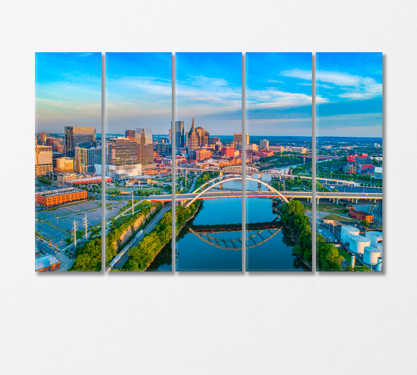 Nashville Tennessee USA Canvas Print-Canvas Print-CetArt-5 Panels-36x24 inches-CetArt