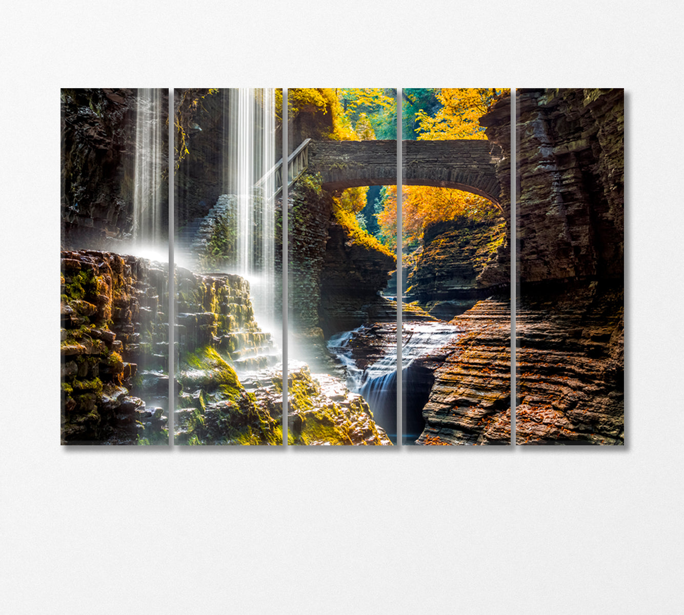 Watkins Glen State Park NY Canvas Print-Canvas Print-CetArt-5 Panels-36x24 inches-CetArt