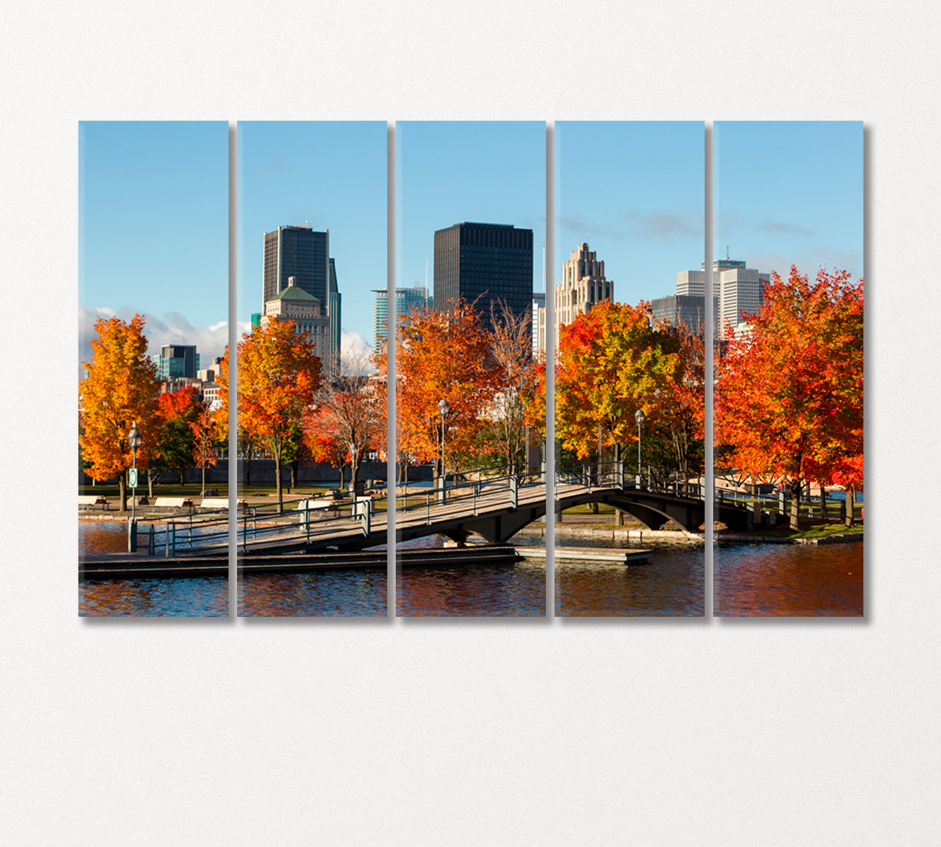 Autumn in Montreal Canada Canvas Print-CetArt-5 Panels-36x24 inches-CetArt