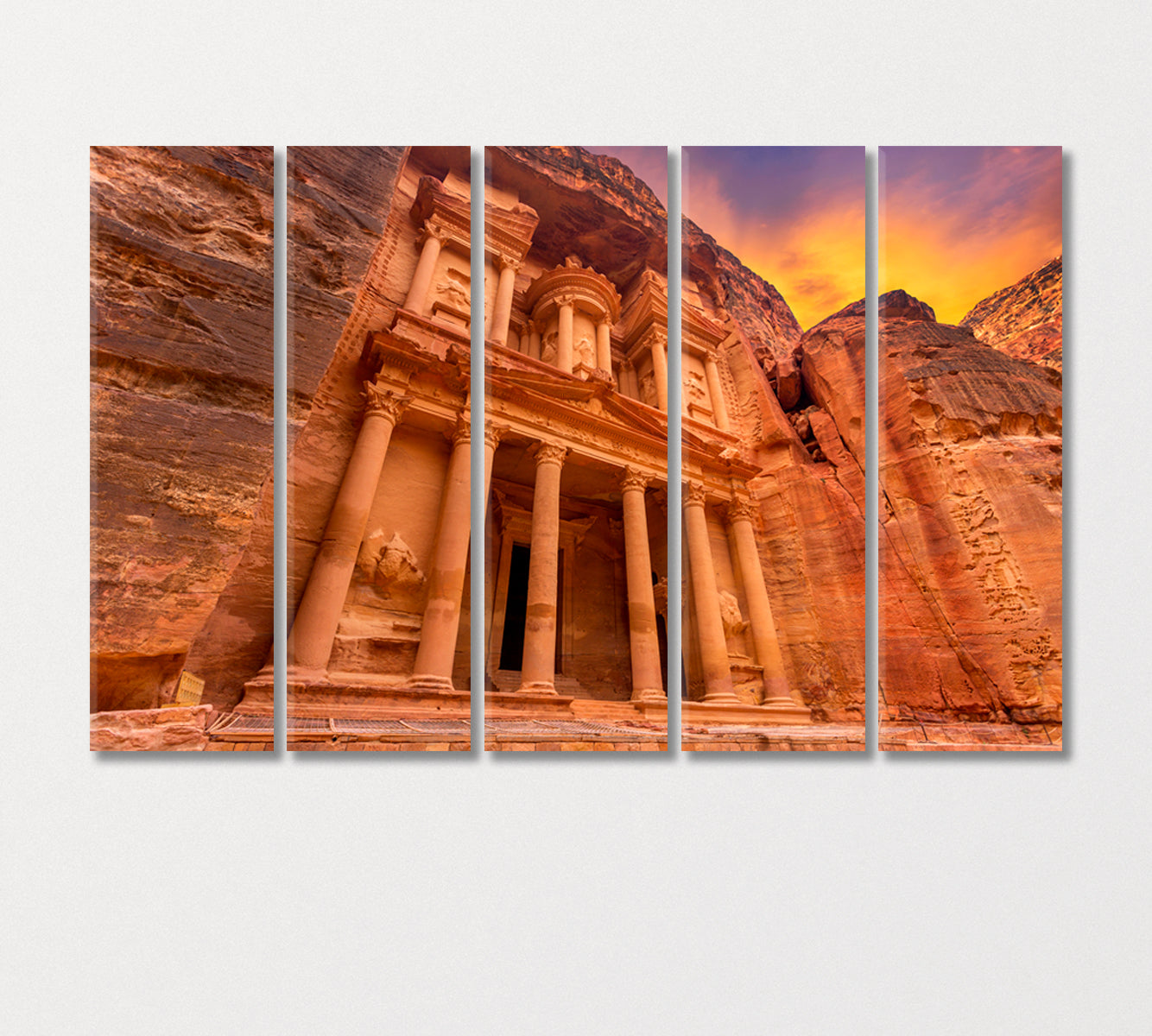 Ancient Temple in Petra Jordan Canvas Print-Canvas Print-CetArt-5 Panels-36x24 inches-CetArt