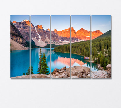 Sunrise over Moraine Lake Canada Canvas Print-Canvas Print-CetArt-5 Panels-36x24 inches-CetArt