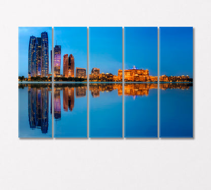 Abu Dhabi Skyline at Sunset UAE Canvas Print-Canvas Print-CetArt-5 Panels-36x24 inches-CetArt