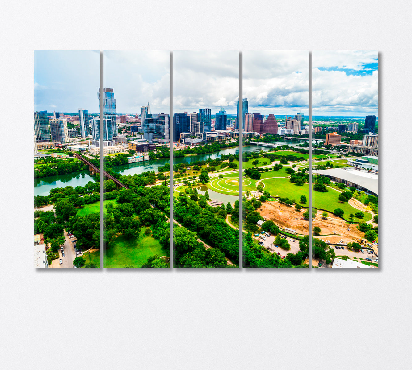 Austin Cityscape USA Canvas Print-Canvas Print-CetArt-5 Panels-36x24 inches-CetArt