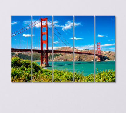 Golden Gate Bridge San Francisco Canvas Print-Canvas Print-CetArt-5 Panels-36x24 inches-CetArt