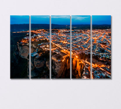 Ronda City Gorge Spain Canvas Print-Canvas Print-CetArt-5 Panels-36x24 inches-CetArt