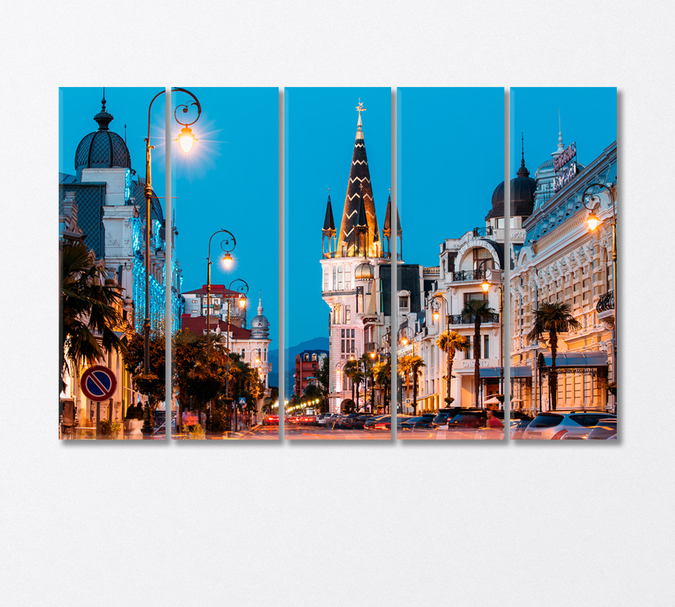 Evening Batumi Georgia Canvas Print-Canvas Print-CetArt-5 Panels-36x24 inches-CetArt