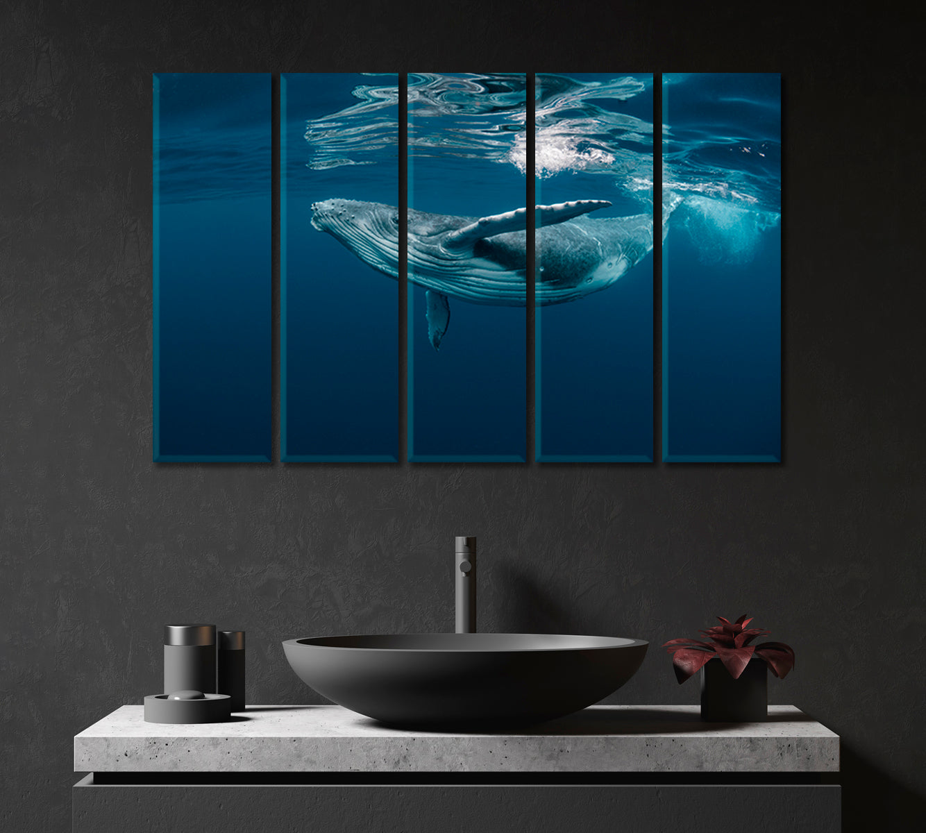 Baby Whale Surface Ocean Canvas Print-Canvas Print-CetArt-1 Panel-24x16 inches-CetArt