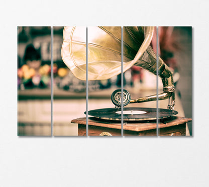 Retro Gramophone Canvas Print-Canvas Print-CetArt-5 Panels-36x24 inches-CetArt