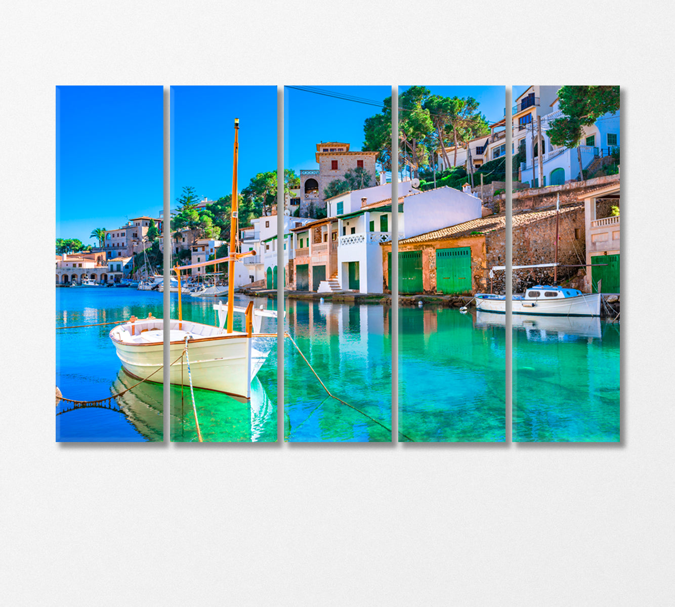 Old Fishing Village Cala Figuera Spain Canvas Print-Canvas Print-CetArt-5 Panels-36x24 inches-CetArt