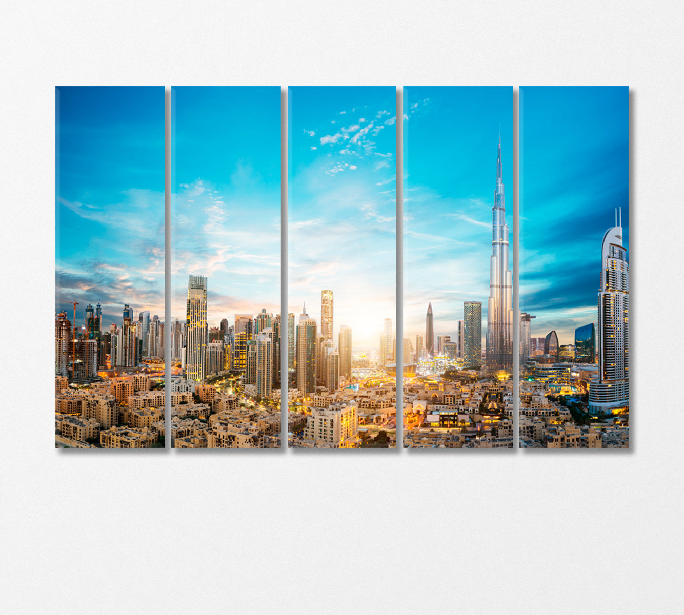 Futuristic Architecture Dubai United Arab Emirates Canvas Print-Canvas Print-CetArt-5 Panels-36x24 inches-CetArt