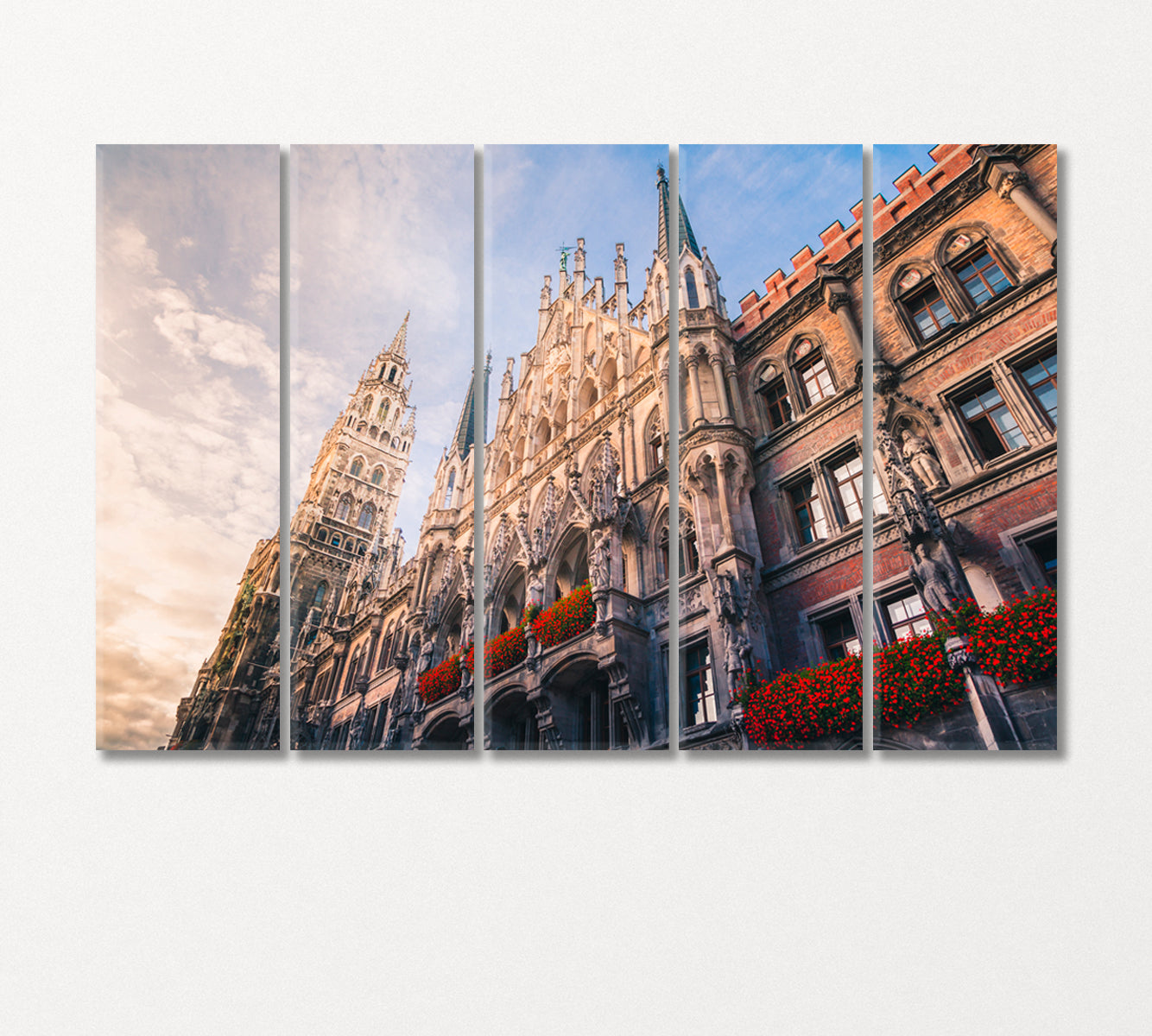 Marienplatz Munich Germany Canvas Print-Canvas Print-CetArt-5 Panels-36x24 inches-CetArt