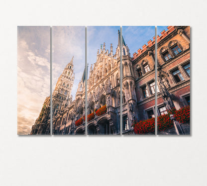 Marienplatz Munich Germany Canvas Print-Canvas Print-CetArt-5 Panels-36x24 inches-CetArt