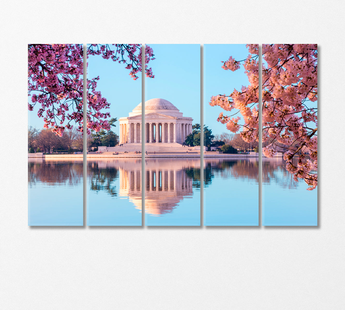 Rising Sun Illuminates Jefferson Memorial Washington USA Canvas Print-Canvas Print-CetArt-5 Panels-36x24 inches-CetArt