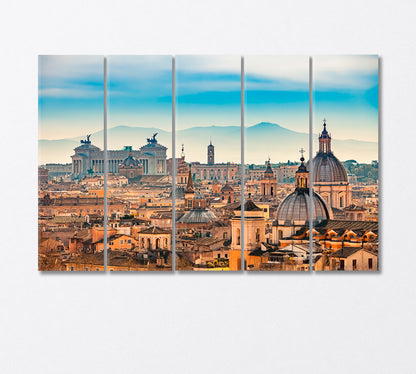 View of Rome from Castel Sant'Angelo Canvas Print-Canvas Print-CetArt-5 Panels-36x24 inches-CetArt